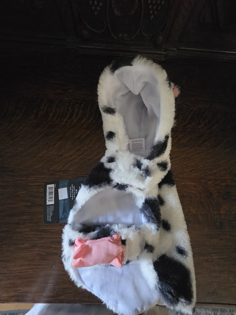 Retriever Cow Dog Costume XS/S NWT